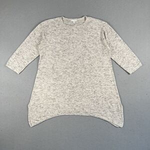 J.Jill Sweater Womens S Beige Pure Jill Linen‎ Blend 3/4 Sleeve Handkerchief Hem